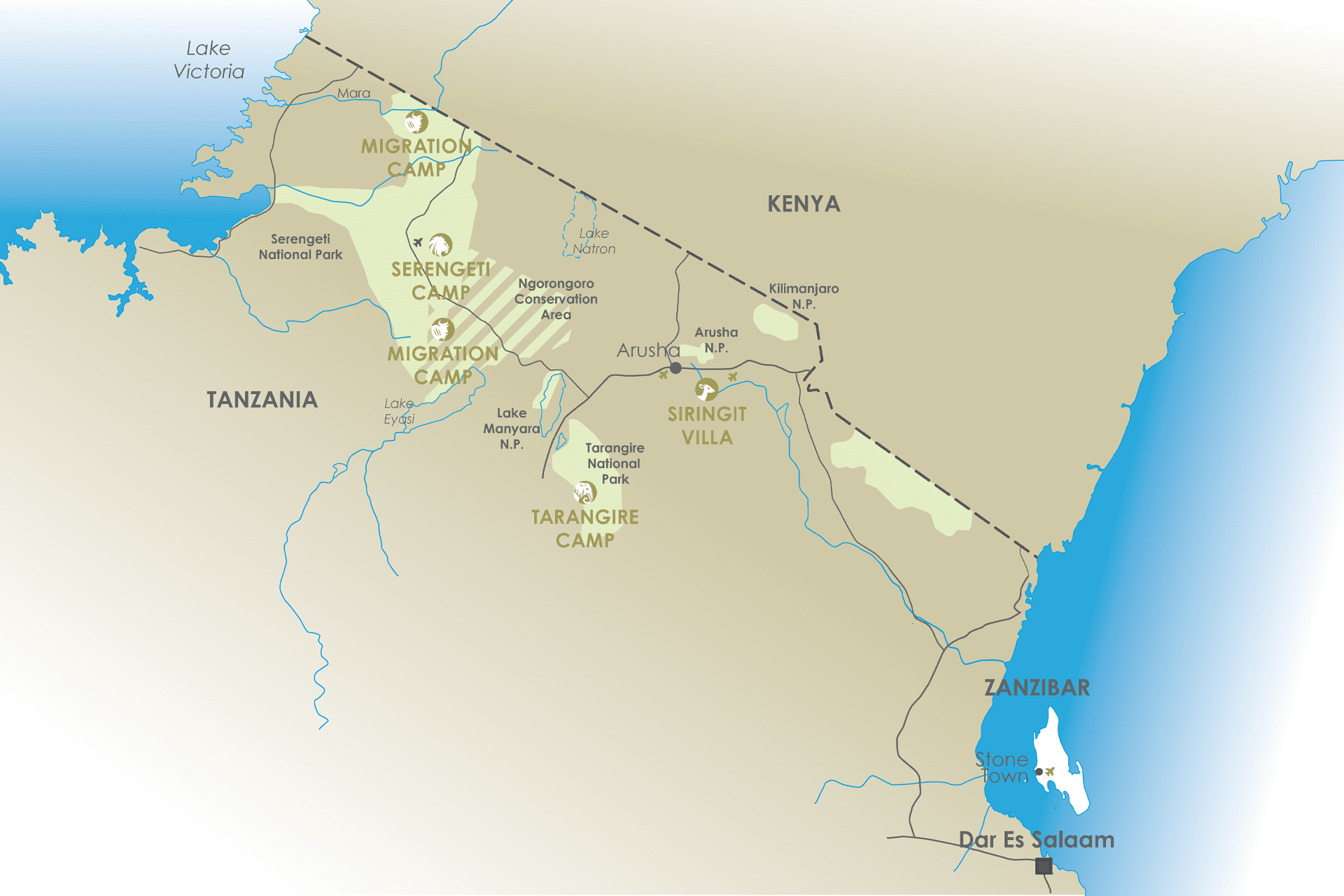 Siringit Camps Map